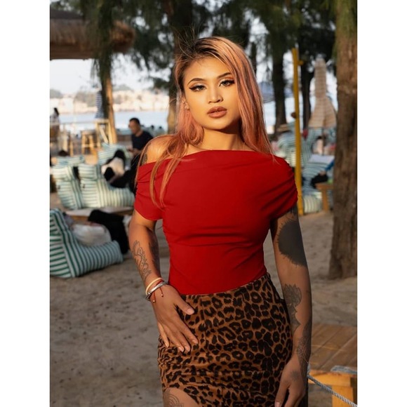 YMDUCH Short Sleeve Off The shoulder Backless Bodysuit Small - Picture 3 of 15